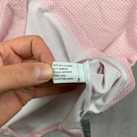 Johnnie-O Mens Shirt Large Pink Sands Judd Polo Prep-Formance Spots Spotted - Picture 10 of 12